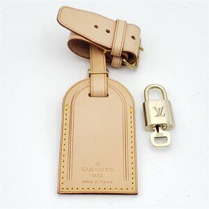 Authentic Louis Vuitton Luggage Tag & Gold Padlock – Made in France
